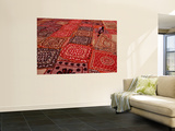 Worker Spreading Out Block Printed Cloth to Dry on River Bank. Wall Mural by Richard l'Anson