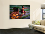 Polynesian Musicians, Tahiti, the Society Islands, French Polynesia Wall Mural by Peter Hendrie