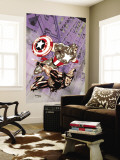 Wolverine Captain America 4 Cover: Wolverine and Captain America Wall Mural by Tom Derenick