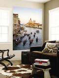 Flotilla of Gondolas Heading Toward Chiesa Di Santa Maria Della Salute in Early Evening Wall Mural by Christopher Groenhout