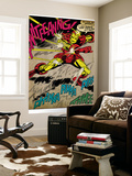 Marvel Comics Retro: The Invincible Iron Man Comic Panel, Fighting and Deflecting (aged) Wall Mural