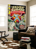 Marvel Comics Retro: Silver Surfer Comic Book Cover 18, Against the Unbeatable Inhumans! (aged) Wall Mural