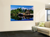 Pagoda and Bridge Refleted in Black Dragon Pool Wall Mural by Richard l'Anson
