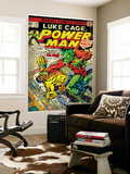 Marvel Comics Retro: Luke Cage, Power Man Comic Book Cover 29, Fighting Mr. Fish (aged) Wall Mural