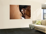 Portrait of Lanjiya Soura Tribal Woman with Traditional Piercings and Tattoos Wall Mural by Kimberley Coole