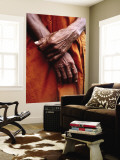 Close Up of Monk's Hands Wall Mural by Daniel Boag