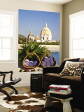 Hotel Charleston Cartagena Swimming Pool Towels and Dome of San Pedro Claver Church Wall Mural by Jane Sweeney