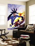 Marvel Double-Shot 3 Cover: Mr. Fantastic, Invisible Woman, Human Torch and Thing Swimming Wall Mural by Joe Jusko