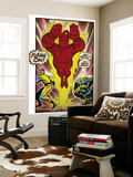 Marvel Comics Retro: Fantastic Four Comic Panel, Thing, Mr. Fantastic, Human Torch (aged) Wall Mural