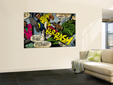 Marvel Comics Retro: Luke Cage, Hero for Hire Comic Panel, Kicking and Fighting (aged) Wall Mural