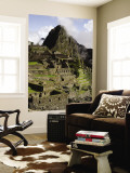 Overview of Mayan Ruins of Machu Picchu Reproduction murale géante par Shania Shegedyn
