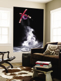 Skier Jumping and Grabbing His Skis at Mount Bachelor Wall Mural by Tyler Roemer
