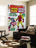 Tales Of Suspense 59 Cover: Iron Man and Captain America Charging Wall Mural by Don Heck