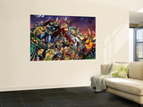 Thor 85 Group: Thor, Hulk, Loki, Thanos, Beta-Ray Bill and Odin Fighting Wall Mural by Andrea Di Vito