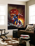 Captain America 8 Cover: Captain America, Bucky and Red Skull Swimming Wall Mural by Joe Jusko