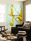 Detail of Tree Branch Against Wall with Peeling Paint Mural por Rachel Lewis