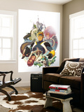 I Heart Marvel: Masked Intentions 1 Cover: Justice, Speedball, Squirrel Girl and Firestar Smashing Wall Mural by Gez Fry
