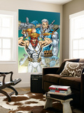 X-Force: Shatterstar 3 Cover: Shatterstar and Cable Jumping Wall Mural by Marat Mychaels