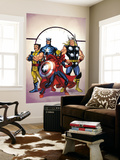Marvel Adventures The Avengers 39 Cover: Spider-Man, Thor, Wolverine and Captain America Wall Mural by Casey Jones