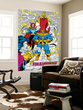Infinity Gauntlet 5 Group: Thanos, Dr. Strange, Silver Surfer, Adam Warlock and Nebula Crouching Wall Mural by George Perez