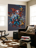 Official Handbook: Avengers 2005 Cover: Captain America, Hulkling and Cage Wall Mural by Tom Grummett