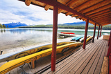 Boathouse, Maligne Lake, Canada Photographic Print by George Oze
