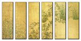 Japanese Autumn Grasses, Six-Fold Screen, Early Edo Period Affiche montée