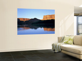 Moon & Cliffs at Sunrise Above Green River, Mineral Bottom, Colorado Plateau, Utah, USA Wall Mural by Scott T. Smith