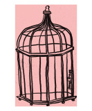 Birdcage in Pink Giclee Print by Janel Bragg