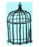 Birdcage in Aqua Giclee-trykk av Janel Bragg Birdcage in Aqua Giclee-trykk av Janel Bragg