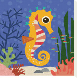 Ocean Friends, Samuel Stretched Canvas Print by Jenn Ski