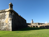Walls and Moat of El Morro Fort, San Juan Photographic Print by George Oze