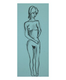 Shy in Aqua Giclee Print by Janel Bragg