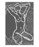 Sitting Nude in White Giclee-trykk av Janel Bragg Sitting Nude in White Giclee-trykk av Janel Bragg