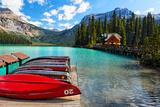 Boats on the Dock, Emerald Lake, Canada Photographic Print by George Oze