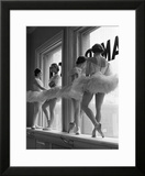 Ballerinas on Window Sill in Rehearsal Room at George Balanchine's School of American Ballet Framed Photographic Print by Alfred Eisenstaedt