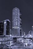 Marina City on the Chicago River BW Photographie par Steve Gadomski