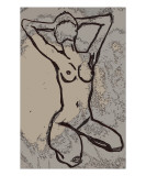 Sitting Nude in Taupe Giclee Print by Janel Bragg