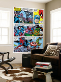 Captain America And The Falcon Group: Captain America, Falcon and Spider-Man Reproduction murale géante par John Romita Sr.