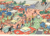 Tintin and the Red Sea Sharks: Car Rally Prints by Hergé (Georges Rémi) 