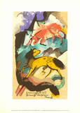 Lemon Yellow and Blue Horse, 1913 Print by Franz Marc