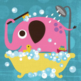 Elephant in Bathtub Posters van Nancy Lee Elephant in Bathtub Posters van Nancy Lee