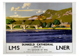 Dunkeld Cathedral, River Tay, LMS/LNER, c.1923-1947 Giclee Print by Norman Wilkinson