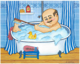 Man Taking A Bath Prints by Urpina 