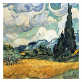 Champ De Blé Avec Cypres Affiche par Vincent van Gogh