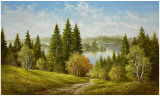 Lake Near Cernivci Plakat af Helmut Glassl Lake Near Cernivci Plakat af Helmut Glassl