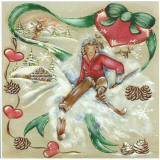A La Montagne, Cœurs Et Rubans Print by Stéphanie Holbert