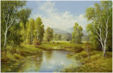 A River Landscape Posters av H. Buchner
