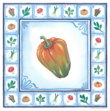 Blue Veggies III Print by Urpina 