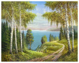 Birches At The Lake I Posters by Helmut Glassl